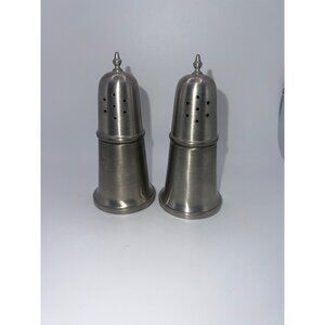 Vintage Woodbury Pewterers Satin Finish Salt & Pepper Shakers